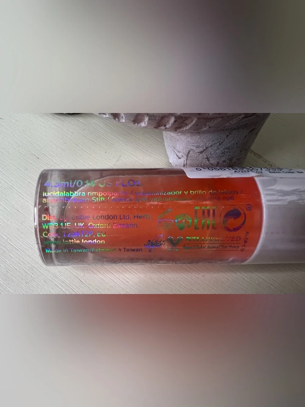 Brand New-Lottie London Plumped AF in Peach Please Plumping Lip Gloss